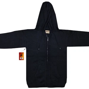 HERREN HANDGEFERTIGT ANDEAN ALPAKA EINFARBIG SCHWARZ REISSVERSCHLUSS HOODIE PULLOVER GR. XS - Bild 1 von 7