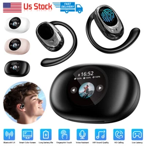 LCD HD screen Over The Ear Earbuds Bluetooth Wireless Multi language switching # - Picture 1 of 23