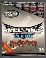 Box 24 Cyclones ROCK STAR King Size Clear Flavored Pre Rolled Cones NON TOBACCO