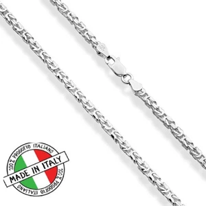 Italian Solid 925 Sterling Silver 3mm Square Byzantine Link Chain Handmade 26" - Picture 1 of 5