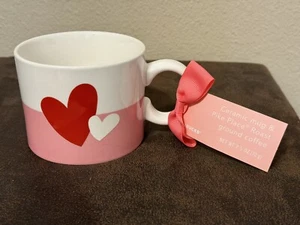 Starbucks Coffee Tea Cup Mug Pink Red White Hearts 12oz Valentine’s Day Love NEW - Picture 1 of 5