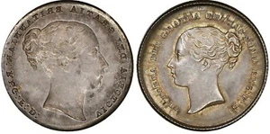 ER138 Victoria Mint Error - Obverse Brockage Shilling ND (1839-1887) NGC MS61 - Picture 1 of 5