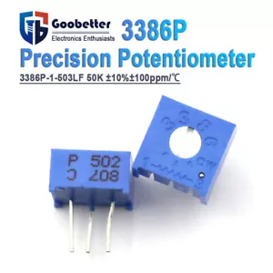 5 Stück Präzisionspotentiometer 3386P-1-503LF 50KΩ ±10% ±100ppm/°C variabler Widerstand - Bild 1 von 9