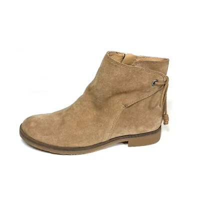 Lucky Brand Ankle Boots Womens Size 6.5M Brown Suede Tie Back - Image 1 of 4