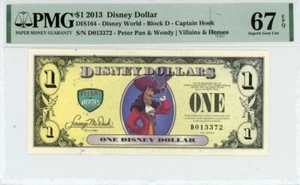 2013 $1 Disney Dollar Captain Hook PMG 67 EPQ (DIS164) - Picture 1 of 2