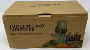 Tumbling Box Shredder Teal Color, 3 Grating Drums Fine & Coarse & Slicing - Picture 1 of 5