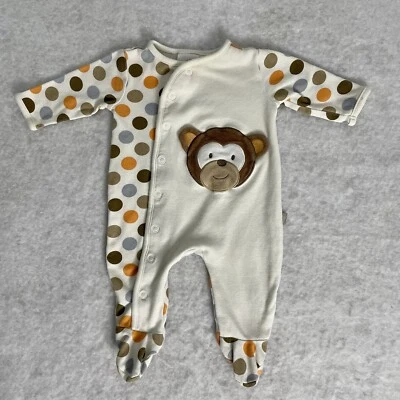 Cabeza de oso de peluche de algodón recién nacido lunares para dormir con broche lateral talla 0-3mos Foto 1 de 4