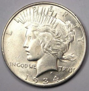1934-D Peace Silver Dollar $1 - Excellent Condition - Nice Luster - Rare Date! - Picture 1 of 2