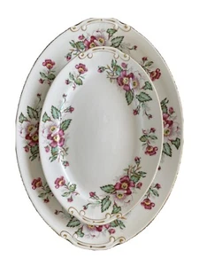 Hiro Fine China 2 Serving Platters. Prairie Rose. Gold Rimmed. Vintage. Japan. - Picture 1 of 5