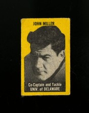 1950 TOPPS FELT BACK FOOTBALL CARD~JOHN MILLER~CENTERED~DELAWARE~SP~YELLOW
