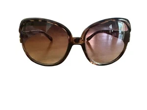 Betsey Johnson Womens Brown Oversized Sunglasses With Gold Rose Detail READ - Picture 1 of 7