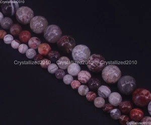 Natural Mexican Agate Gemstones Smooth Round Loose Beads 6mm 8mm 10mm 12mm 15.5" - Picture 1 of 10