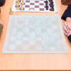 25x25cm Dull Polish Glass Crystal International Chess 1 Checkerboard And 32 ~^