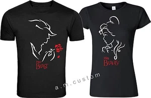 Camiseta de La Bella y la Bestia a juego divertidas lindas camisetas S-5XL - Imagen 1 de 4