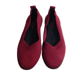 Bernie Mev Women's 40 9.5 10 Shoes Catwalk X Round Toe Flats Red Diamond Weave - Picture 1 of 5