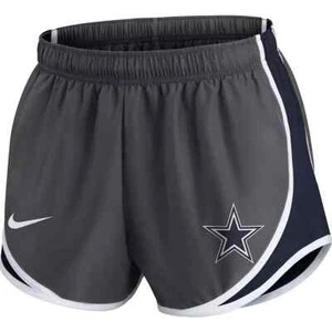 Nike Women's Size Large Dallas Cowboys Logo Tempo Elastic Waist Shorts Dark Grey - Picture 1 of 3