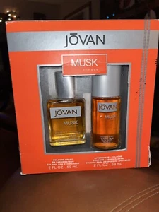 JOVAN MUSK FOR MEN 59ML COLOGNE SPRAY/ 59ML AFTERSHAVE (GIFT SET) - Picture 1 of 4
