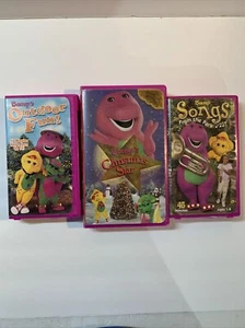 Lot Of 3 Barney Educational VHS Tapes Clamshell Barney Songs, Christmas Star - Picture 1 of 3