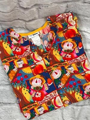 Blusa Médica Espantapájaros Otoño Halloween Otoño Cosecha Pequeña Dos Bolsillos V-Life Foto 1 de 4