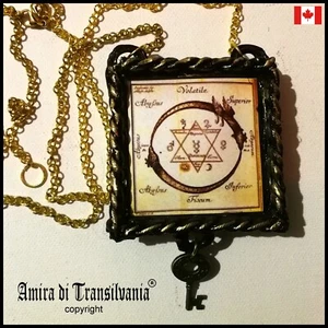 gothic pendant talisman necklace woman jewelry amulet dragon evil eye protection - Picture 1 of 12