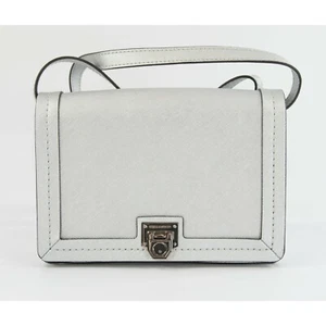 Rebecca Minkoff Silver Saffiano Leather Madison Crossbody Bag NWT - Picture 1 of 8