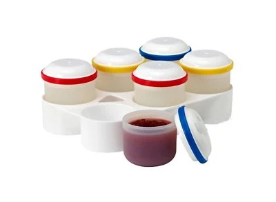 Cápsulas de almacenamiento de alimentos y bandeja apilable para congelador Dr. Brown's ~ Incluye 6 cápsulas de silicona Foto 1 de 3
