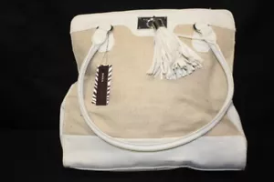 NWT DANA BUCHMAN White "Tracy Tote" Dual Handle, XL, Tassel Decor-B64 - Picture 1 of 1