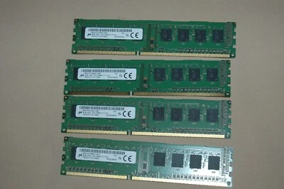 16GB Micron MT8JTF51264AZ-1G6E1 four 4GB PC3-12800 DDR3-1600MHz Desktop Memory - Image 1 of 2