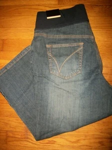 NWT LANE BRYANT MATERNITY DENIM CAPRI JEANS WOMEN'S PLUS SZ 14 AVG - Picture 1 of 5