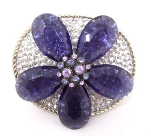 Hebilla de cinturón grande flor púrpura estrás B quisquilloso para mujer - Imagen 1 de 8