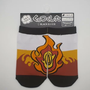 Kids Super Stretch Black Ojico Demon Slayer Socks - Kyojuro Rengoku*Rare*  - Picture 1 of 2