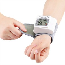 Digital LCD Blood Pressure Monitor Wrist Tonometer Automatic Heart Rate Meter