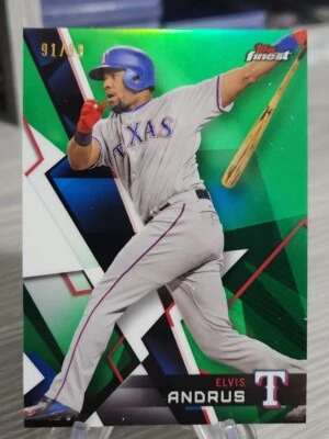 Elvis Andrus 2018 Topps Finest Green Refractor /99 #13 Texas Rangers  - Image 1 of 2