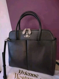 Vivienne Westwood Medium Black Leather Handbag Crossbody Bag Rare £690.🌼.. - Picture 1 of 12