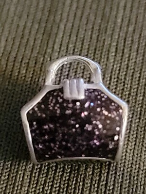 Cartera CHAMILIA Brillo Plata de Ley Dije Con Esmalte Púrpura Foto 1 de 4