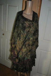 Southwest Indian Found Größe 2X mehrfarbige Poncho-Bluse, elastischer Rock - Bild 1 von 6