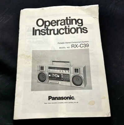 VTG Panasonic RX-C39 Operating Instruction Owners Manual Portable Stereo Boombox - Image 1 of 4