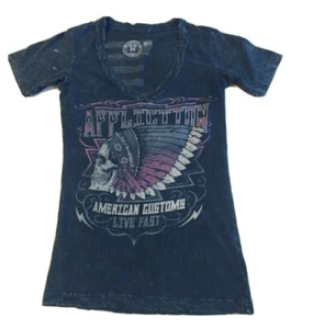 Camiseta Affliction para mujer XS cuello en V vintage Y2K - Imagen 1 de 6