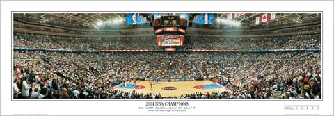Detroit Pistons 2004 NBA CHAMPIONS Finals Game Night Panoramic POSTER Print Cover