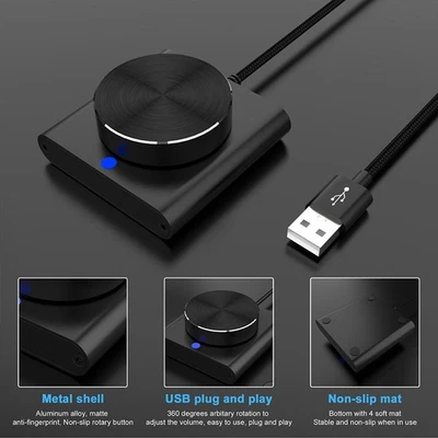 PC Volume Control Knob USB Volume Control Spin Button For PC Q9S2HY78 L6M5 - Image 1 of 4