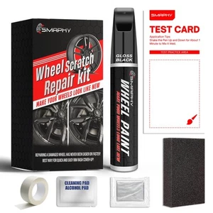 Wheel Scratch Repair Kit, Gloss Black Rim Touch Up Paint, Repair Curb Rash, S... - Picture 1 of 8