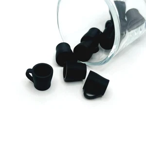 Charm per tazze da caffè 3D nero, 16x12 mm - venditore USA - Foto 1 di 4