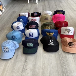 20 Vintage Hat Lot Trucker Snap Back Strap Collector  Bundle 80s 90s Lot A - Picture 1 of 7