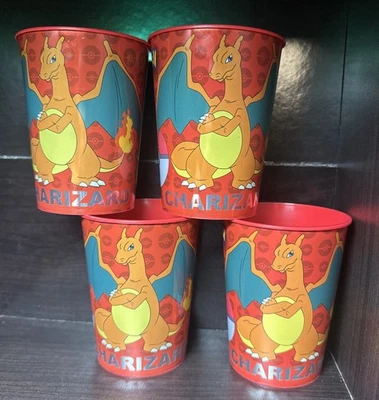 Amscan 2023 Pokémon Charizard Red Birthday Party Favor Plastic Cup Set Of 4 - Image 1 of 4