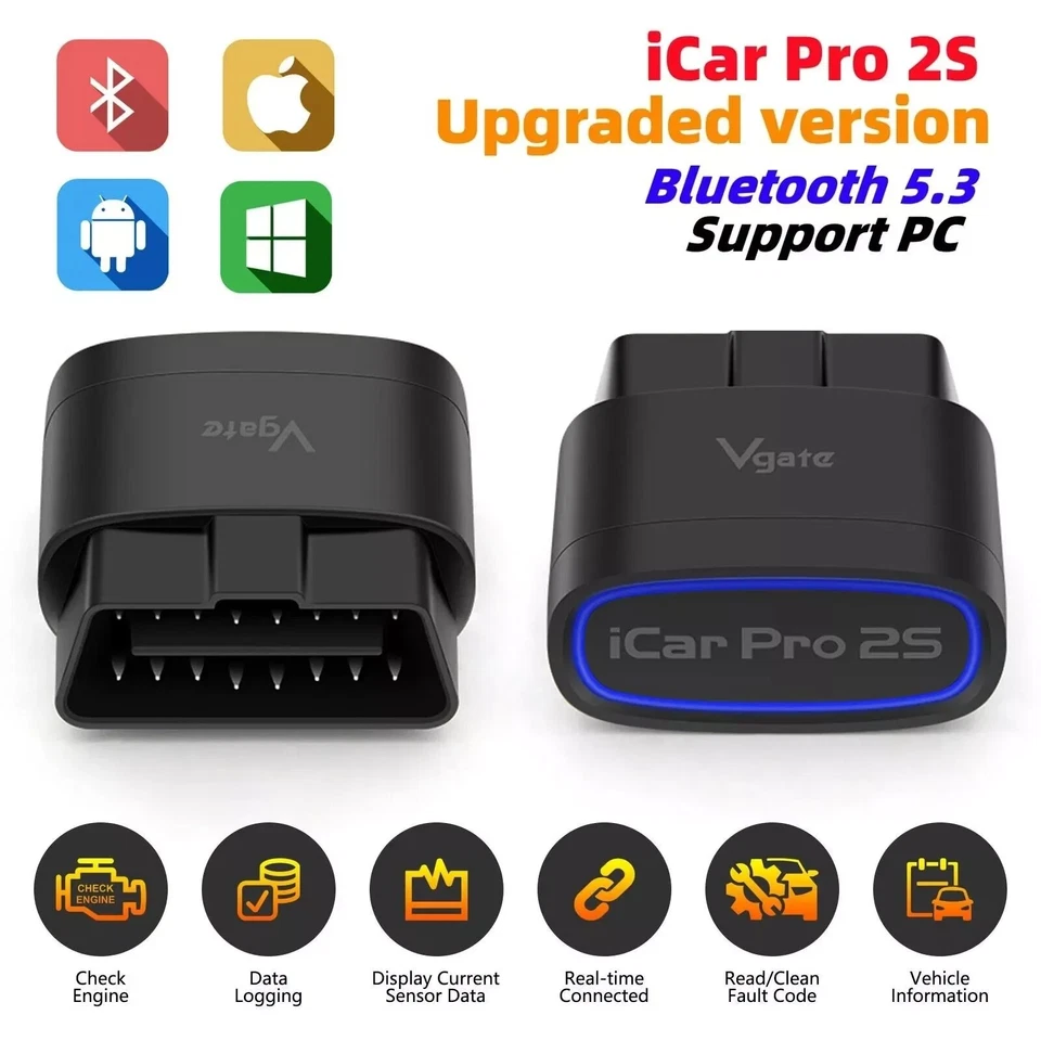 Herramienta de diagnóstico de coche iCar Pro 2S ELM327 Bluetooth 5.3 para Android/IOS/PC OBD2 Foto 1 de 4