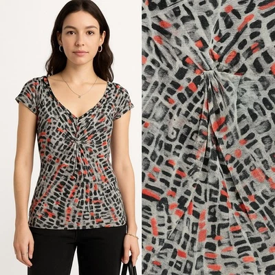 婴儿娃娃上衣女式小号抽象派对俱乐部节日黑色红色扭结 — 第 1/4 张图片