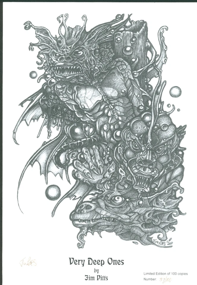 Very Deep Ones Jim Pitts signierter limitierter Druck 16,5" x 11,5" 37/100 - Bild 1 von 1