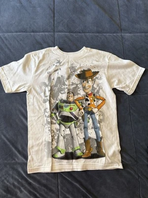 2007 Disney Store 100% Organic Cotton Toy Story Buzz & Woody T-Shirt Boy’s 5/6 - Image 1 of 4