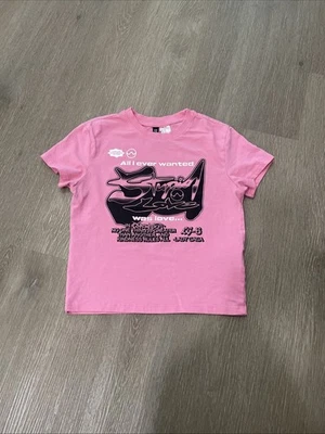H&M Lady Gaga Divided Pink T-Shirt, All I Ever Wanted Was Love. Child’s Size XXS - Image 1 of 4