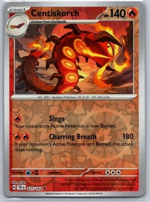 Centiskorch 037/162 Reverse Holo SV05: Temporal Forces NM - Image 1 of 2